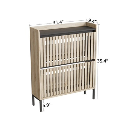 2-Tier Shoe Cabinet, Multi-layer Shoe Rack, Modern Minimalist Storage Cabinet for Entryway