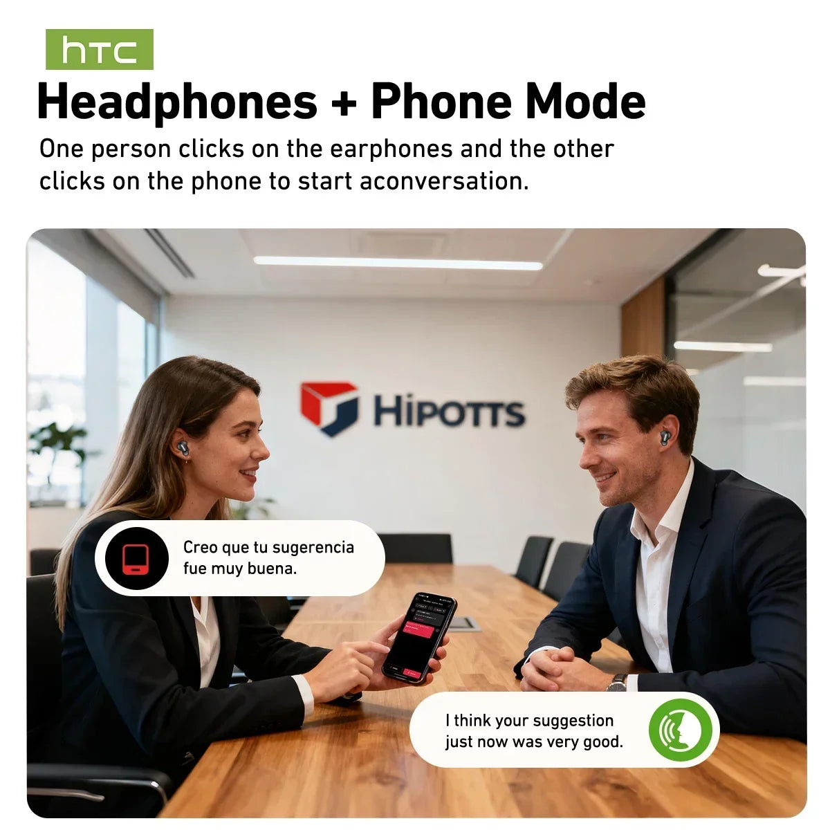 Smart AI Translator Wireless Earbuds – Noise Cancelling & Long Battery Life