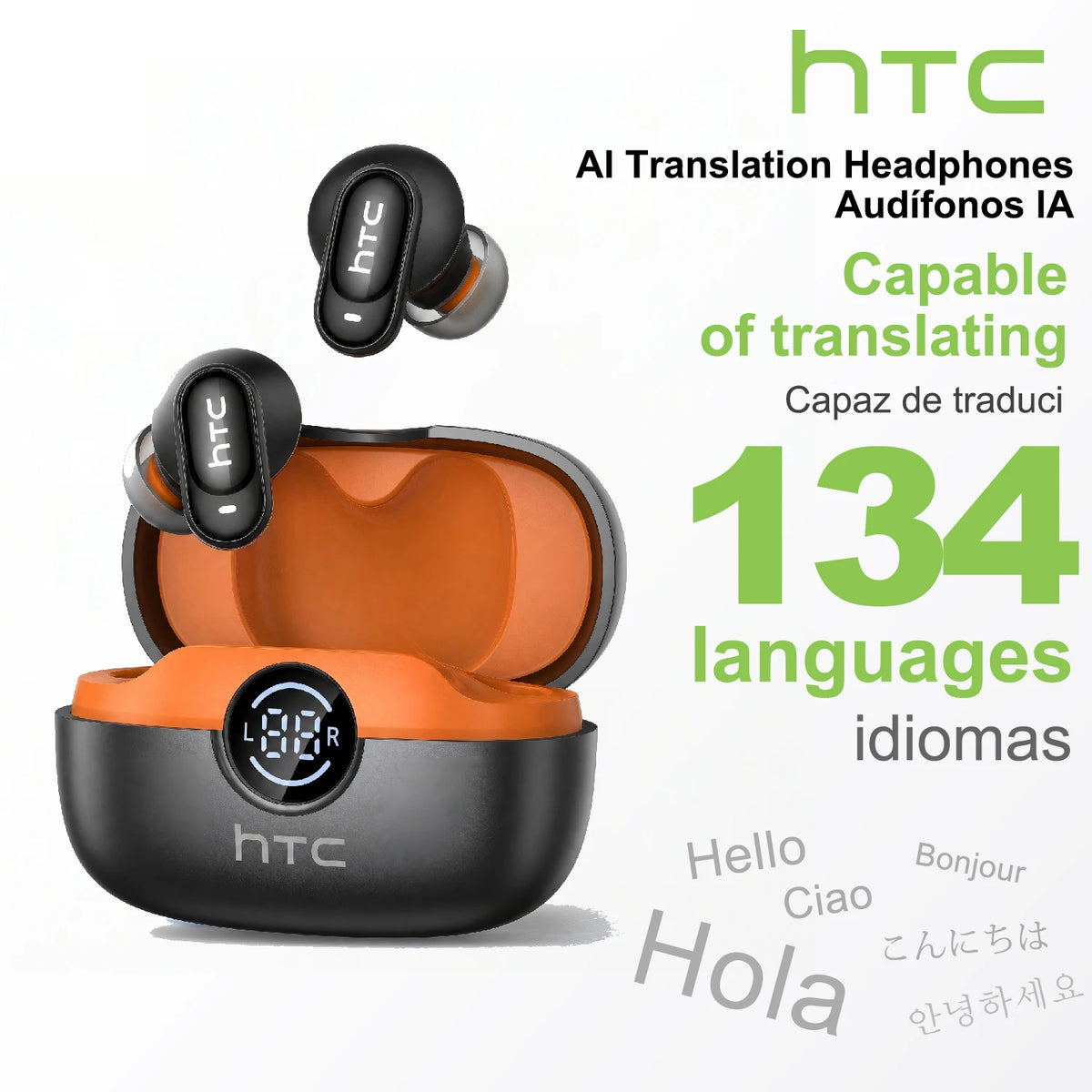 Smart AI Translator Wireless Earbuds – Noise Cancelling & Long Battery Life