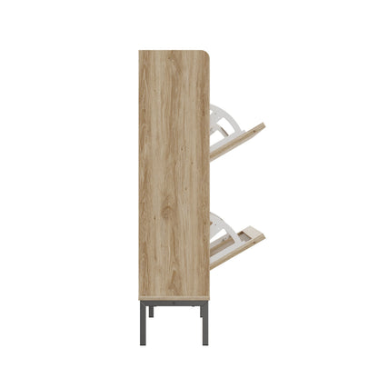 2-Tier Shoe Cabinet, Multi-layer Shoe Rack, Modern Minimalist Storage Cabinet for Entryway